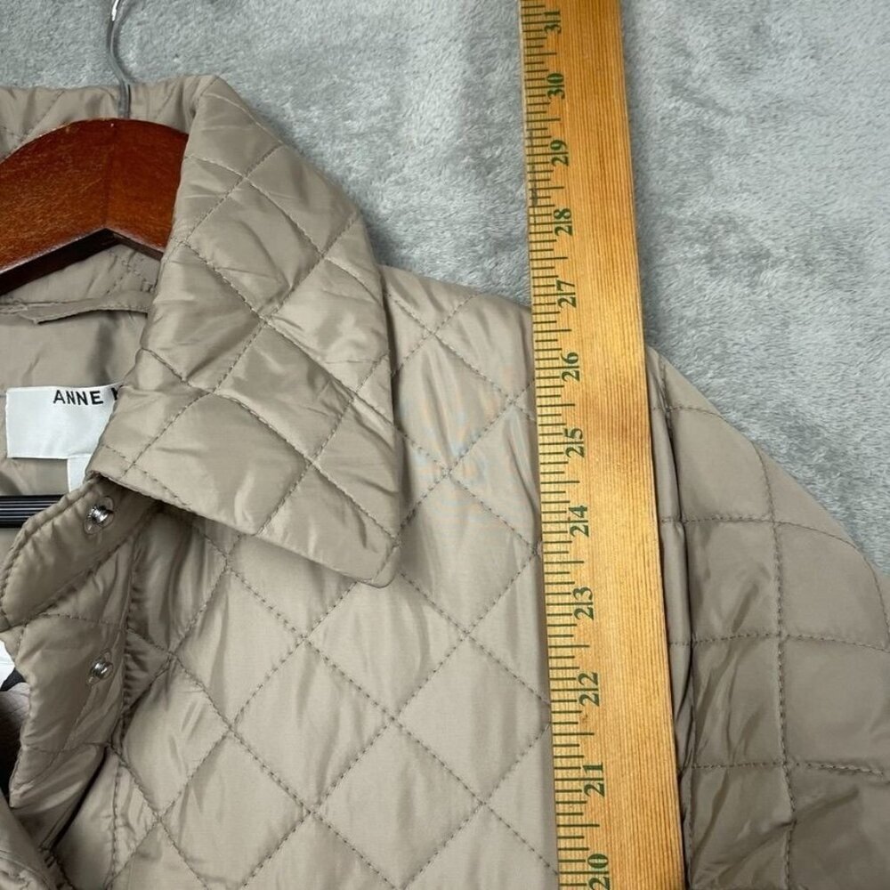 Anne Klein Womens Quilted Tan Jacket Small Lightweight Snap Front d0473 - Picture 6 of 10
